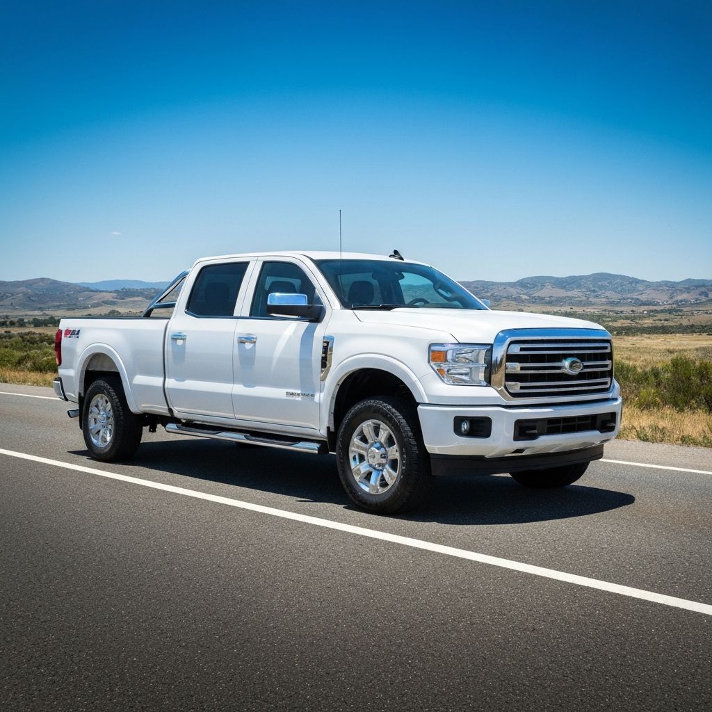 White pickup truck